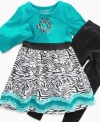 She'll love pairing this zebra-print dress with the matching leggings – this Flapdoodles set is an extra dainty look.