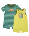 Catch a big one! Get him ready to roll with an adorable surf-themed romper from this Carter's 2-pack.