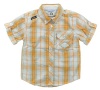 Akademiks Toddler Boys S/S Plaid Radiant Orange & Beige Shirt