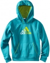 adidas Girls 7-16 Performance Fleece Hoodie, Lab Green/Still Green/Lab Lime, Large