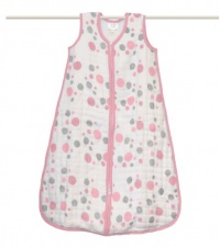 aden + anais Cozy Slumber Muslin Four Layer Sleeping Bag, Star Light/Pink Spots, Medium