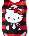 Hello Kitty Girls 2-6X Nautical One Piece, Red/Nany, 4