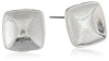 Kenneth Cole New York Metal Boost Silver Concave Square Stud Earrings