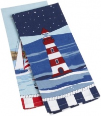 DII Nautical Print Kitchen Towel, Set of 2