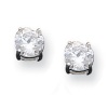 Fine Sterling Silver Round Brilliant Fair Cubic Zirconia Stud Earrings Fine Sterling Silver Round B