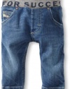 Diesel Baby-Boys Infant Pzattob 5 Pocket Elastic Waist Jean, Indigo, 9 Months