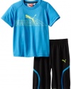 Puma - Kids Boys 2-7 Little Ray Short Set, Blue, 6