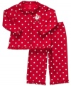 Let it snow. This Santa sleepwear set, with pajama top and pants, makes it easy to put her to bed on Christmas night.