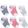 Puma Kids Socks for Boys 6 Pack Short Height (Baby-4T) White/ Navy, 12-24 Months