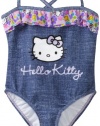 Hello Kitty Girls 2-6X Little Girls One Piece Swimsuit, Blue, 4