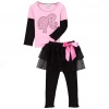 Girls Retro Black & Pink BARBIE shirt & skirted legging Outfit Boutique Clothing