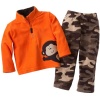 Carter's Boys 6-24 Months Monkey Microfleece Camo Pant Set (24 Months, Orange)