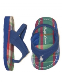 Ralph Lauren Layette Terrence,Royal Polyurethene Nubuck/Blue Multi Plaid,3 M US Infant