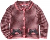 Hartstrings Baby-Girls Infant Knit Plaid Sweater Jacket, Pink Plaid, 24 Months