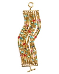 Take your jewel box on vacation with Lauren Ralph Lauren's layered beaded bracelet. With tropical tones and textures, these strands dress up beach-bound favorites.