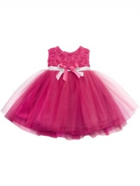 Rare Editions Baby-Girls Infant Ballerina Dress, Fuchsia, 18 Months