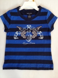 Ralph Lauren Toddler Girl Navy Blue Iris Shirt, Size 2 2T