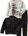 Calvin Klein Boys 2-7 Denim Jacket Three Piece Set, Assorted, 2T