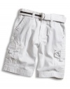 GUESS Kids Boys Big Boy Shorts with Patch Pockets and Be, WHITE (10)