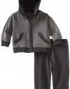 Kenneth Cole Baby-Boys Infant Hooded Jog Set, Gray, 18 Months