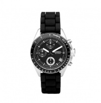 Fossil Men's CH2644 Black Silicone Strap Black Analog Dial Chronograph Watch