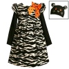 Size-5,BNJ-1386B 2-Piece BLACK WHITE MOCK-LAYER ZEBRA ANIMAL PRINT CORDUROY Halloween Party Dress Set,Bonnie Jean B31386 LITTLE GIRLS