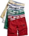 GUESS Kids Boys Belted Shorts with Embroidery (12 - 24m), GREEN (24M)