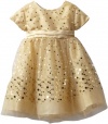 Blueberi Boulevard Baby-Girls Infant Gold Sequin Dress, Gold, 24 Months