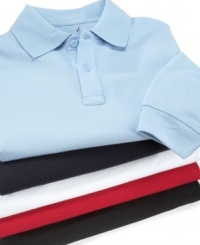 When the temperature starts to drop, make sure your little guy still keeps his casual cool and start his day off with this long sleeve polo from Nautica.