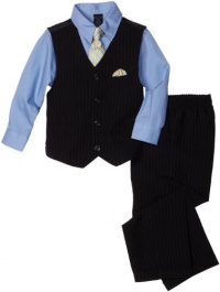 Nautica Dress Up Boys 2-7 4 Piece Dresswear Vest Set, Navy, 6