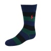 Polo Ralph Lauren boys Stripe 2 Slack Crew socks navy 1pair - 8-9.5 (shoe size 13-3)