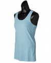 Alo Ladies 5.5 oz. Racerback Bamboo Tank - AQUA/WHITE - M