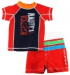 Nautica Toddler Boys Red/Blue Print Rash Guard Swim Top/Shorts 2 Pc 2T 3T 4T