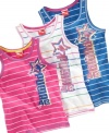 Keep her casual style cute with this sporty striped tank from Puma. (Clearance)