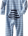 Splendid Littles Baby-Boys Newborn Navy Stripe Active Romper, Sky, 3-6 Months