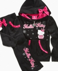 She'll love cuddling up in this hoodie from Hello Kitty, which comes with an adorable headband or tiara with purchase.