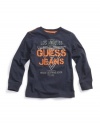 GUESS Kids Boys Long-Sleeve Crewneck Tee with Scribble T, NAVY (7)