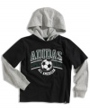 Your little all-star will appreciate the look of this hooded long sleeve layered style t-shirt from adidas.