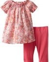 Splendid Littles Baby-girls Newborn Splatter Paint Tunic Set, Flamingo, 6-12 Months