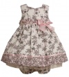 Size-24M, Black/White, BNJ-8038R, 2-Piece Black/White and Pink Butterfly Floral Toile Print Dress,Bonnie Jean Baby-Infant Flower Girl Easter Party Dress