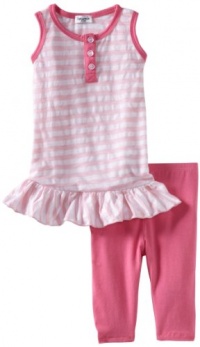 Splendid Littles Baby-Girls Infant Mini Rugby Stripe Tunic Legging Set, Pink Ribbon, 6-12 Months