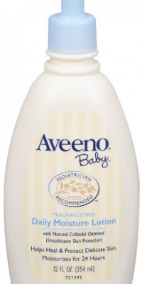 Aveeno Baby Daily Moisture Lotion, Fragrance Free, 12 Ounce (Pack of 2)