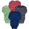 Carter's 4-Pack Long Sleeve Bodysuits - Stripes - 3M