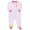 Carter's Girls  Little Strawberry 1-Piece Footie Pajama Sleepwear, Pink Green and Blue, Size: 3 months