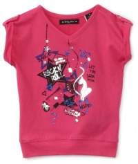 Baby Phat - Kids Girls 2-6x Litle Rock N Roll Tee, Pink, 4