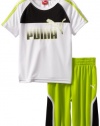 Puma - Kids Boys 2-7 Little Logo Short Set, White, 4