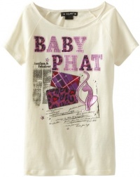 Baby Phat - Kids Girls 7-16 Logo Tee Wiht Foil, Cream, Medium