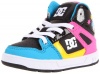 DC Kids Rebound T Skate Shoe (Toddler),Black/Crazy Pink/Yellow,8 W US Toddler