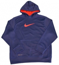 Nike Boys K.O Big Swoosh Hoodie Sweat Shirt Navy-Large