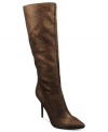 Get noticed in this sexy heel. Fergie's Prance tall dress boots feature a pointed toe and hidden platform.